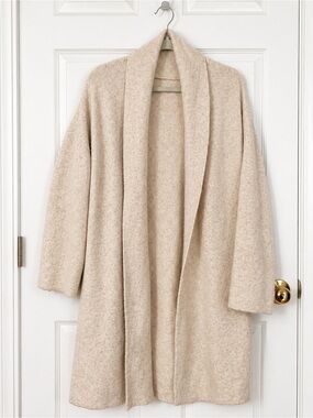 Old Navy Open-Front Shawl Collar Robe Cardigan - Beige